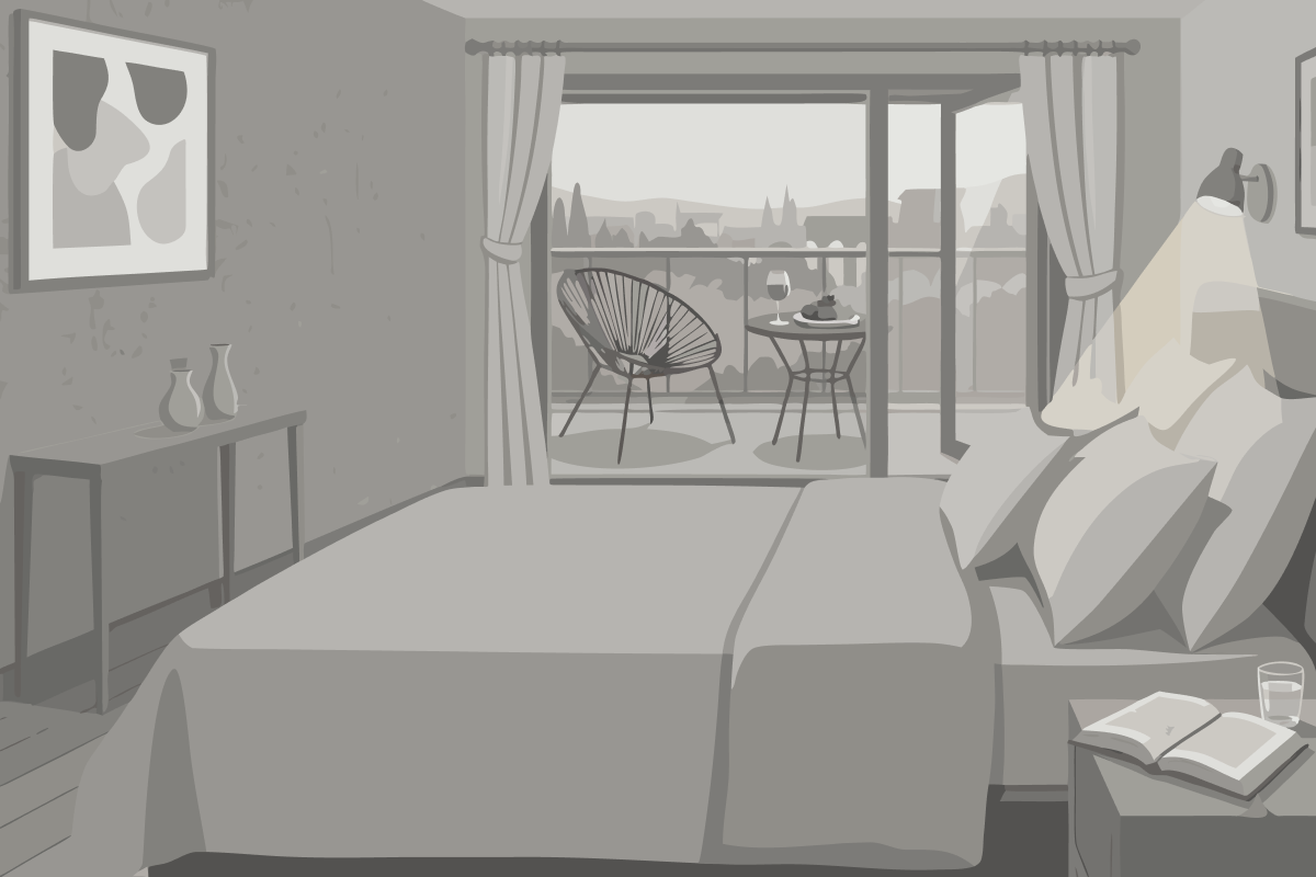Chambre Lit King-Size - Vue sur Jardin